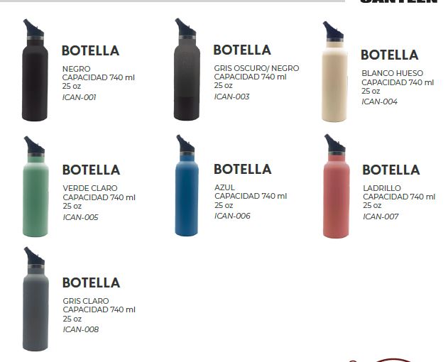 Botella térmica deportiva con pajilla